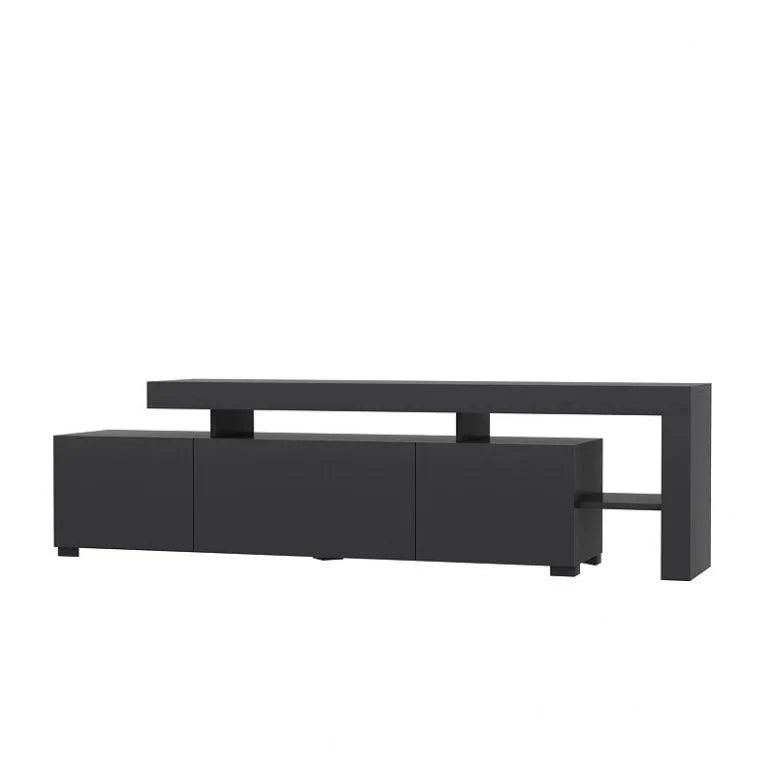 Comoda TV cu Led Beliz, Alb - Antracit - Nuc, 192x53x37 cm - Antracit