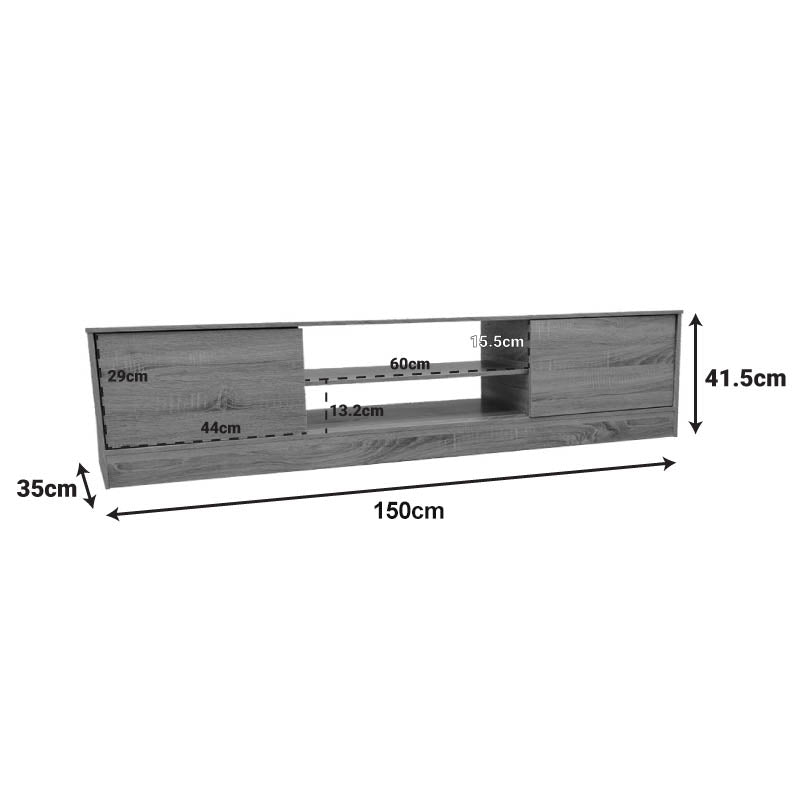 Comoda TV Sasa, Pal melaminat, 150x35x42 cm - Sonoma