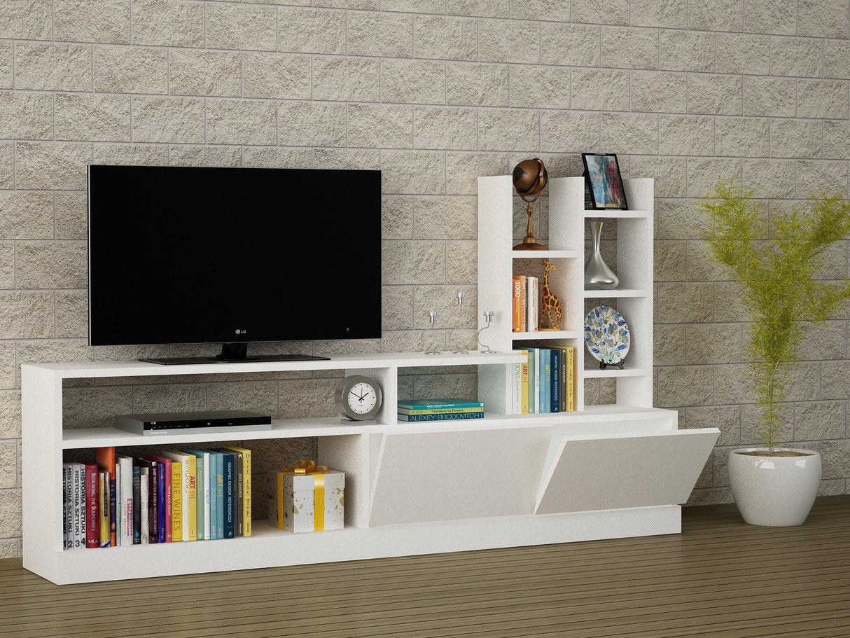 Comoda Tv Dolunay - White, Alb, 164x91x25 cm