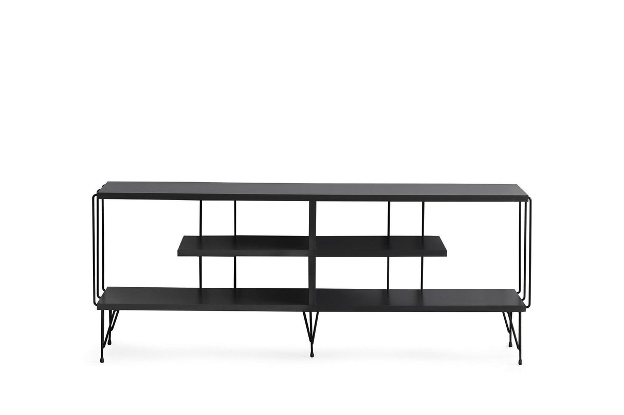 Comoda TV Eze, Crem - Alb - Maro - Gri, 120x45x30 cm - Gri