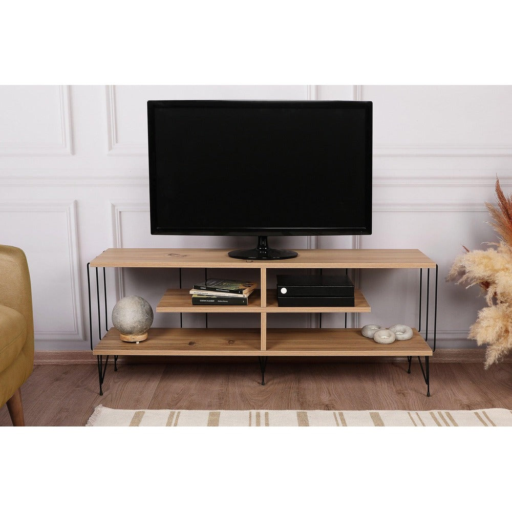 Comoda TV Eze, Crem - Alb - Maro - Gri, 120x45x30 cm - Crem