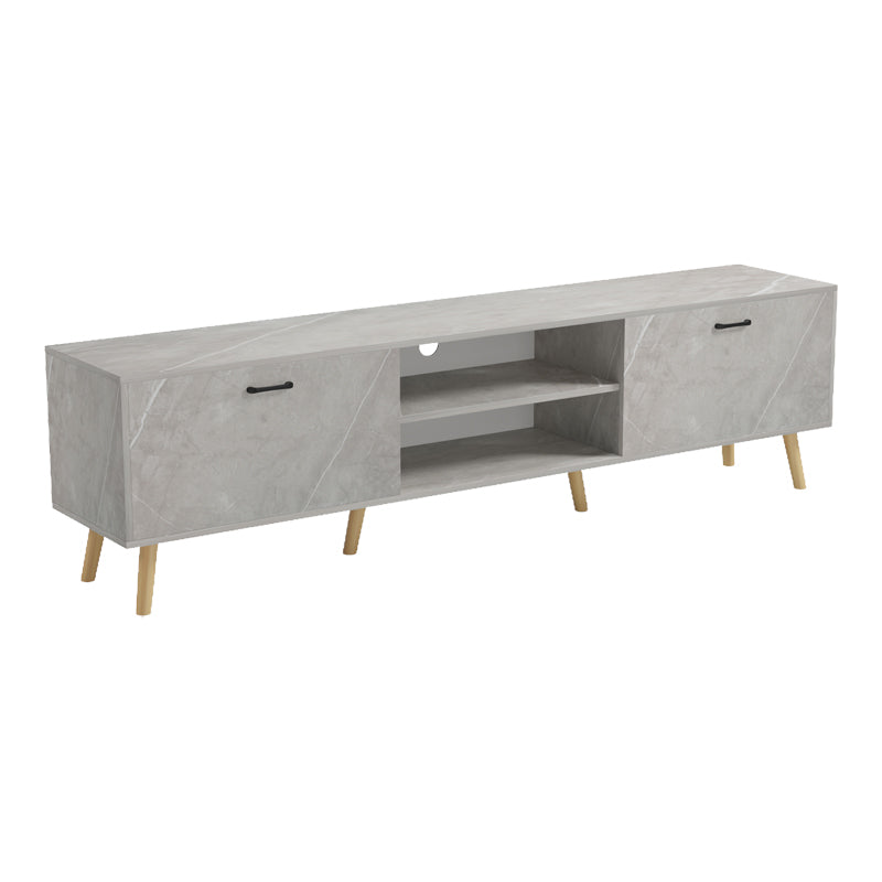 Comoda TV Gorna, Aspect marmura, Bej, 180x35x49 cm