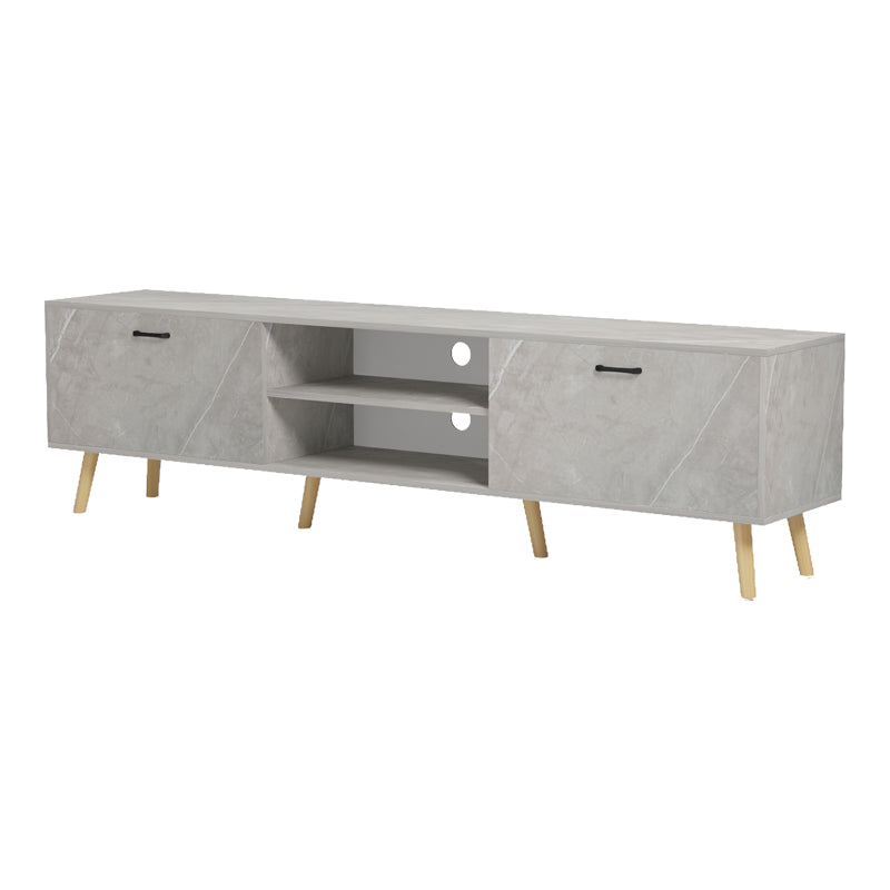 Comoda TV Gorna, Aspect marmura, Bej, 180x35x49 cm