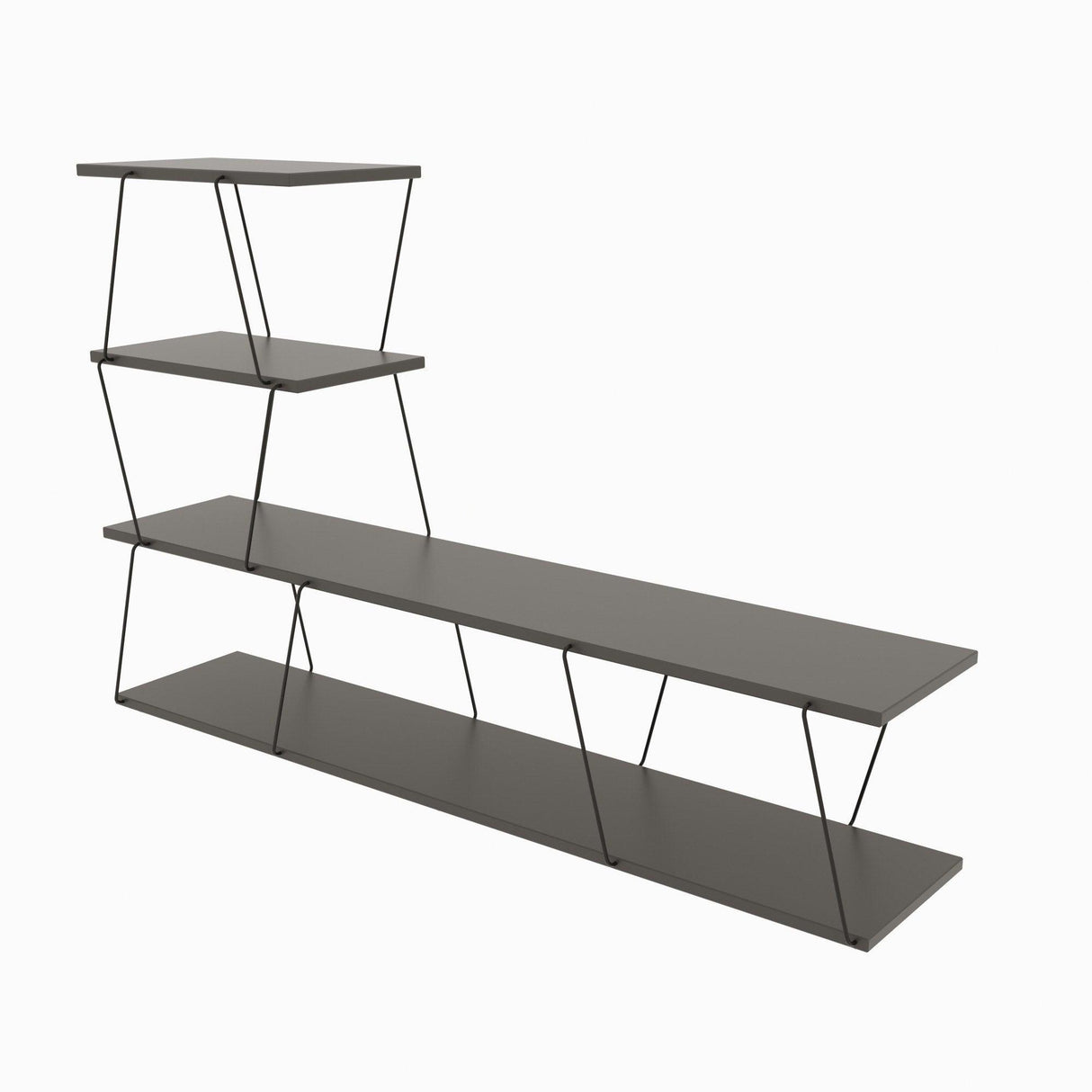Comoda Tv ilgaz, Alb - Crem - Gri, 150x93x30 cm - Gri