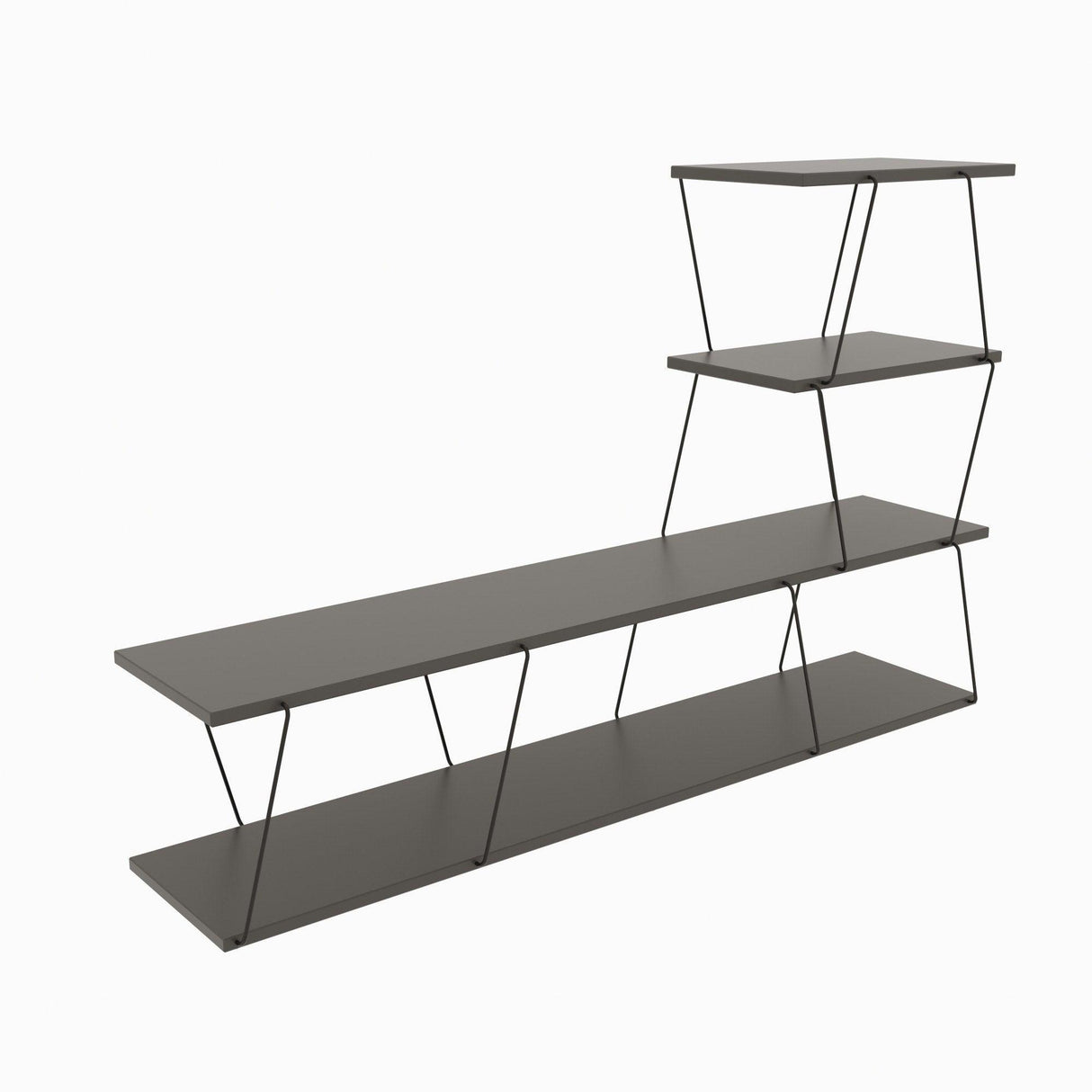 Comoda Tv ilgaz, Alb - Crem - Gri, 150x93x30 cm - Gri