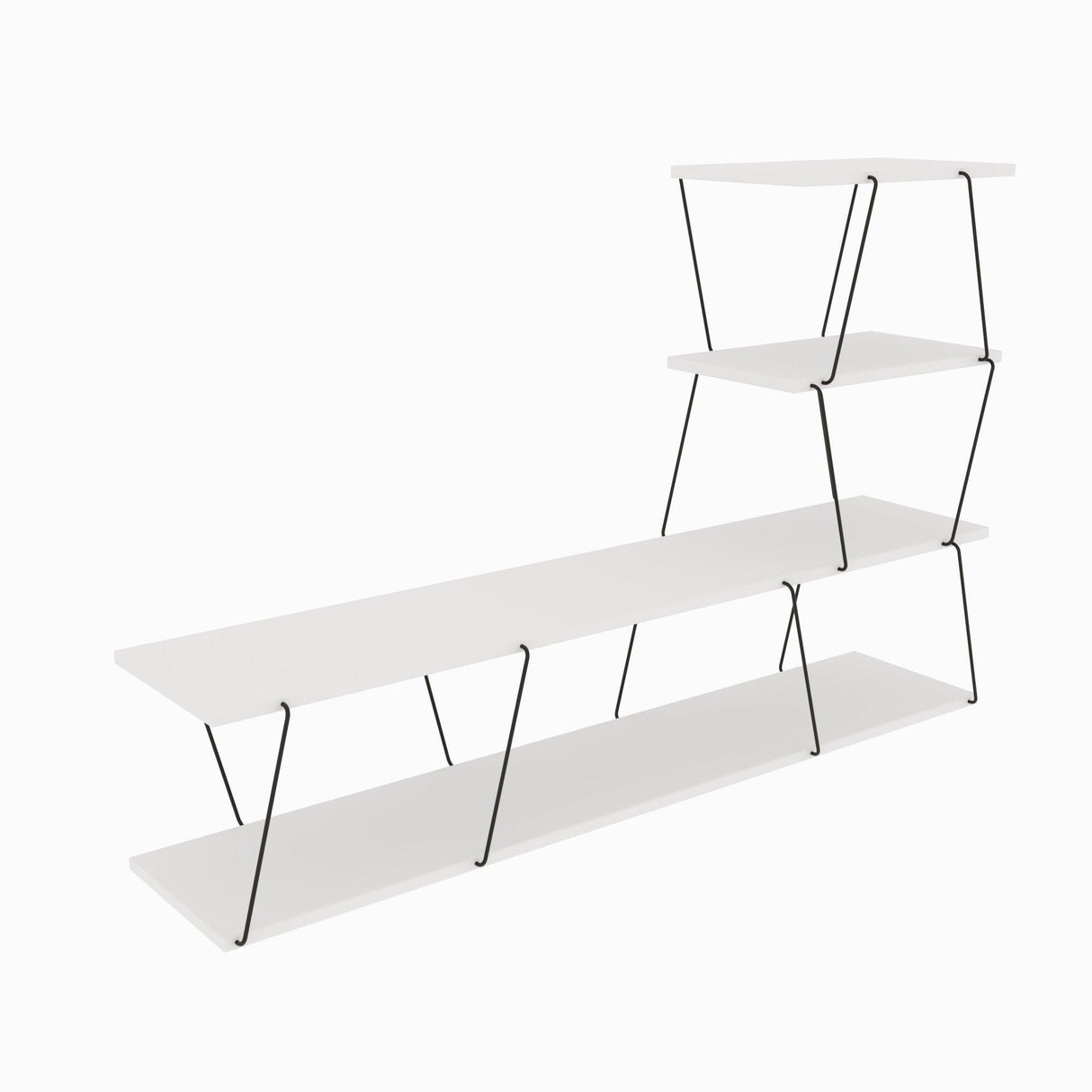 Comoda Tv ilgaz, Alb - Crem - Gri, 150x93x30 cm - Alb