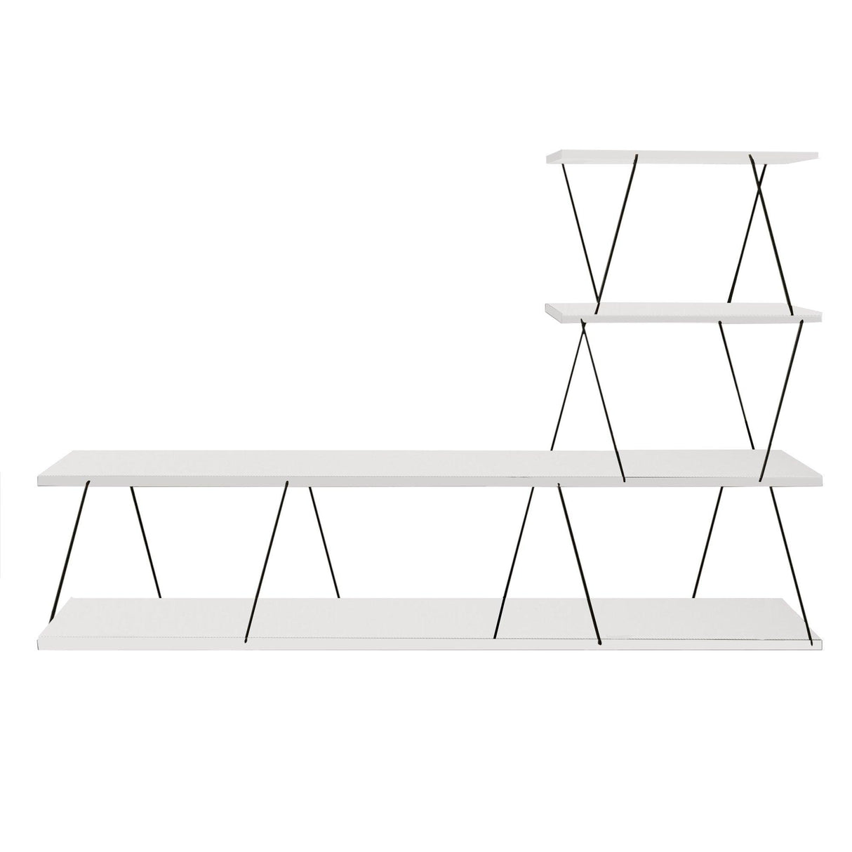 Comoda Tv ilgaz, Alb - Crem - Gri, 150x93x30 cm - Alb