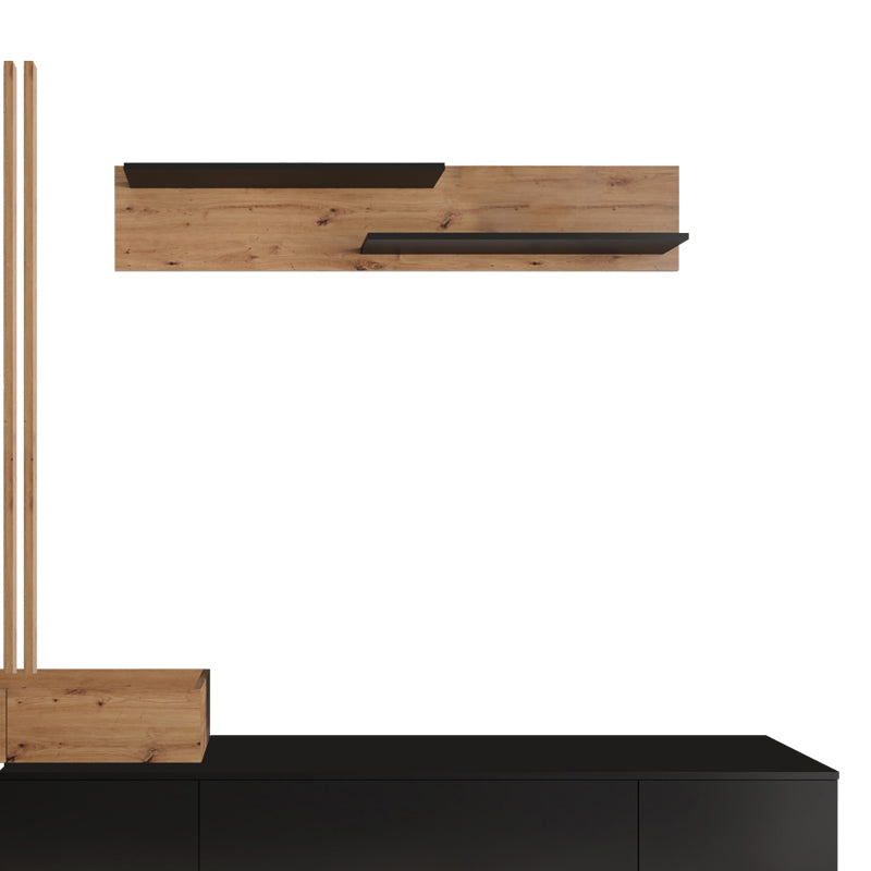 Comoda TV Litende Lux cu Riflaj, Diverse culori, 250x42x200 cm, 42x250 cm - Negru