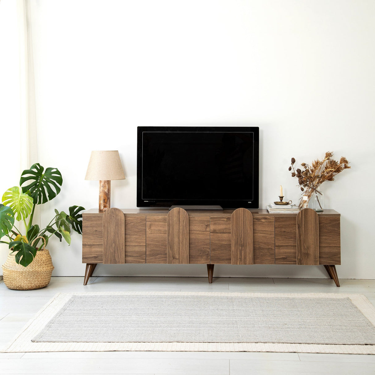 Comodă TV New Line Neostill, stejar - nuc, 180x35 cm