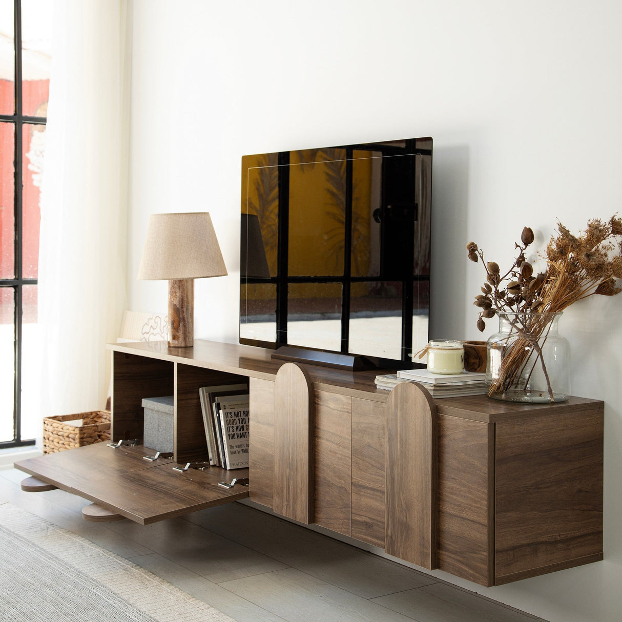 Comodă TV New Line Neostill, stejar - nuc, 180x35 cm