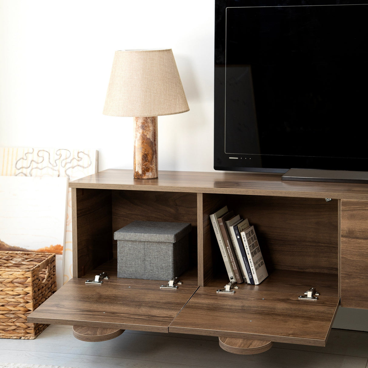 Comodă TV New Line Neostill, stejar - nuc, 180x35 cm