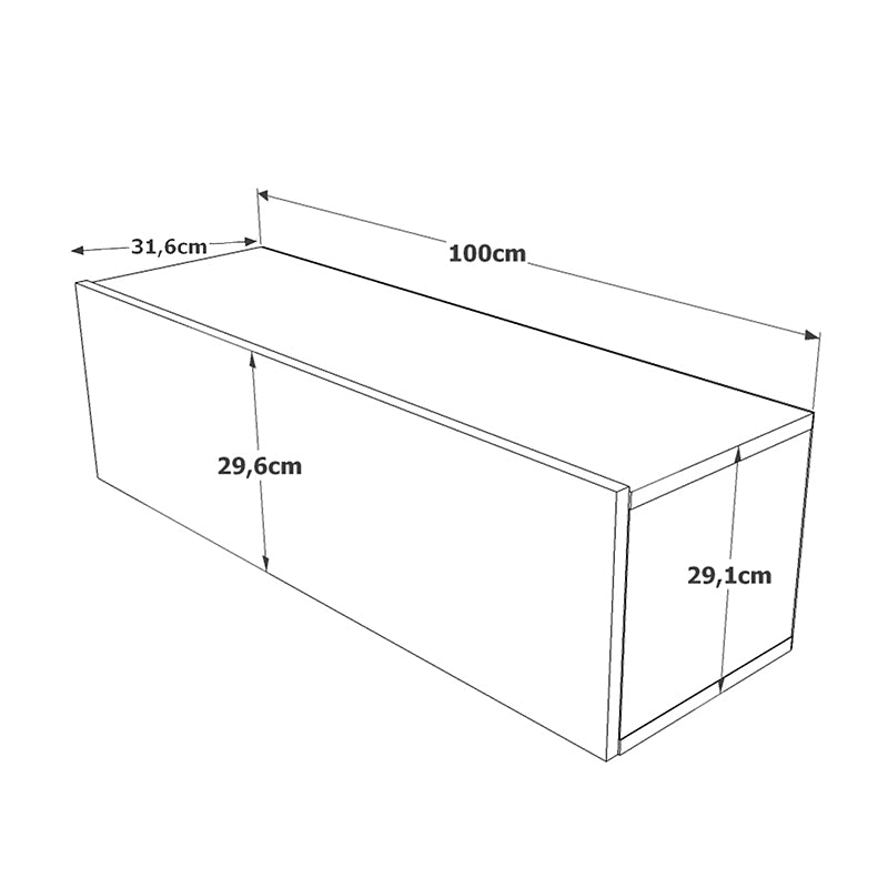 Comoda TV Serit, Alb - Stejar, 31x100x30 cm