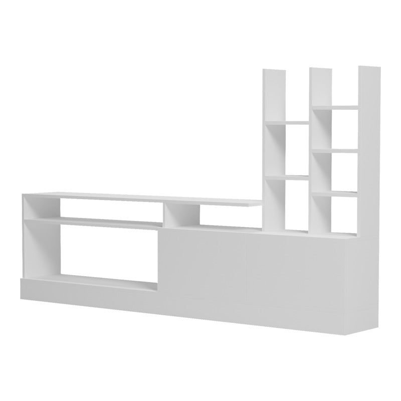 Comoda TV Seruno, Alb - Stejar, 170x25x100 cm - Alb