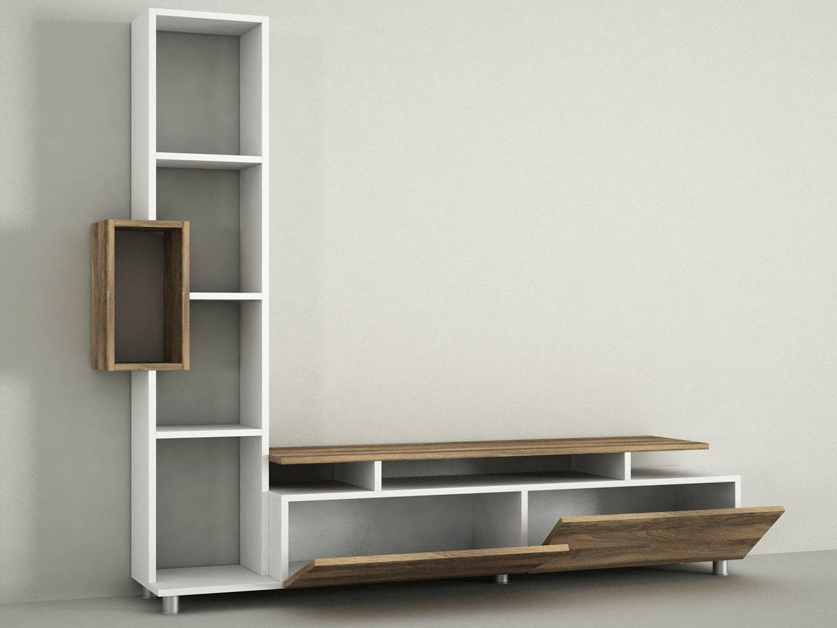Comoda Tv Tulip TV Unit, Alb, 30x167x160 cm - Nuc Alb