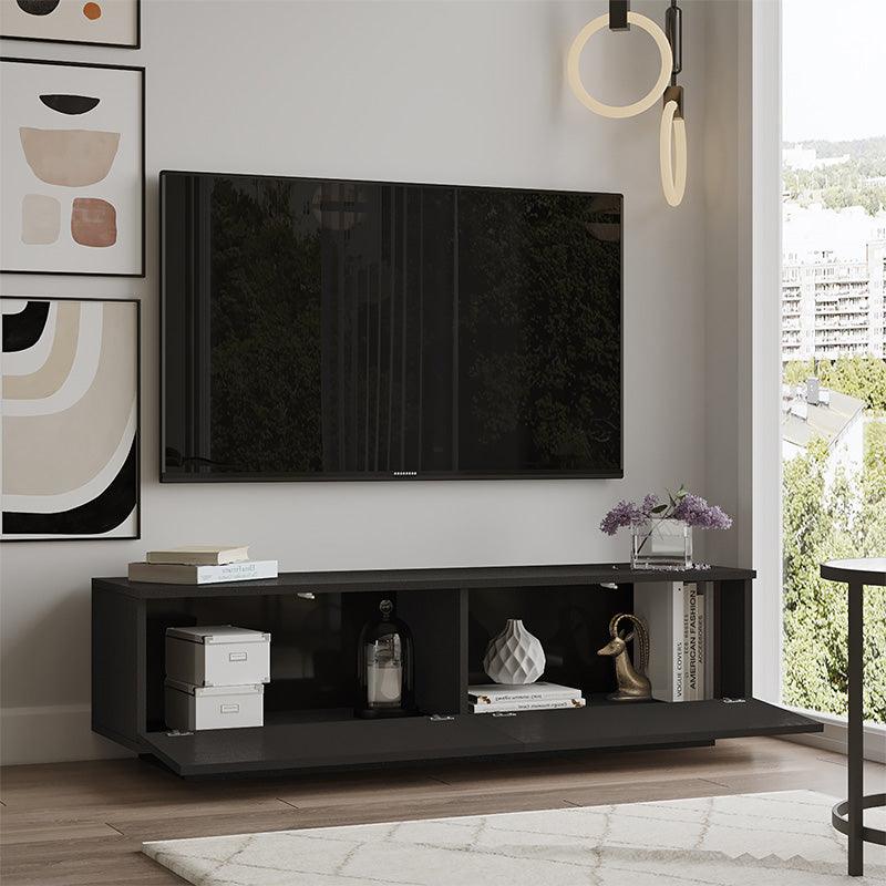 Comoda TV Zoeva, 140x35x38 cm - Negru