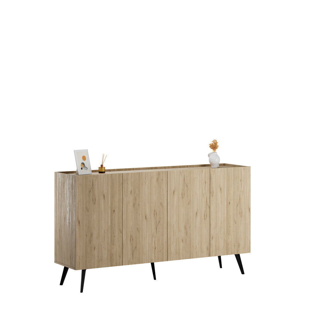 Consola KNS-740-FF-2 Home Collection® Luna cu 4 usi, Stejar, 180x100x43 cm