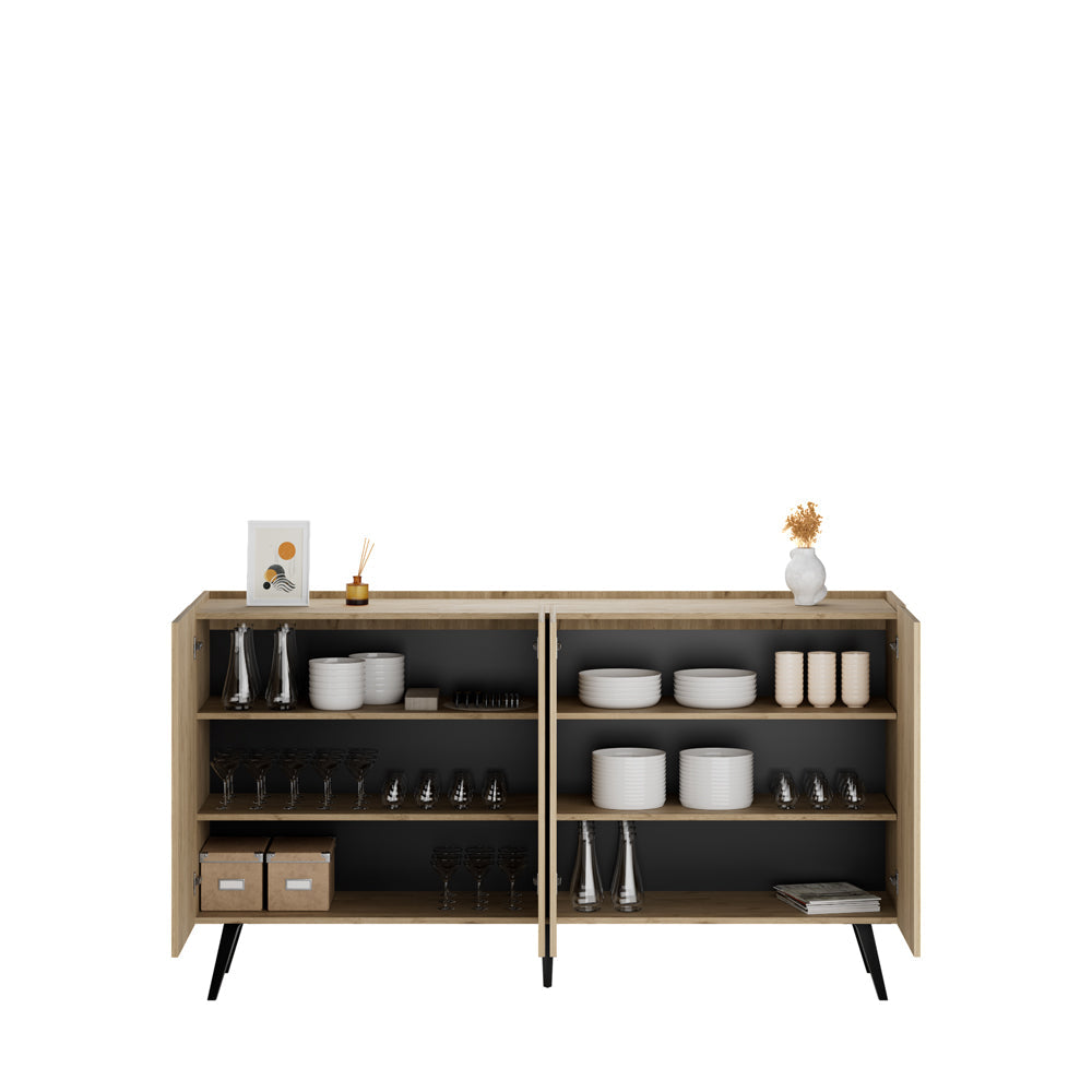 Consola KNS-740-FF-2 Home Collection® Luna cu 4 usi, Stejar, 180x100x43 cm