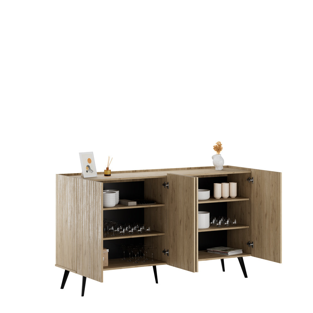 Consola KNS-740-FF-2 Home Collection® Luna cu 4 usi, Stejar, 180x100x43 cm