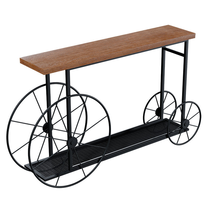 Consolă Bike, negru-nuc, 148x28x85 cm
