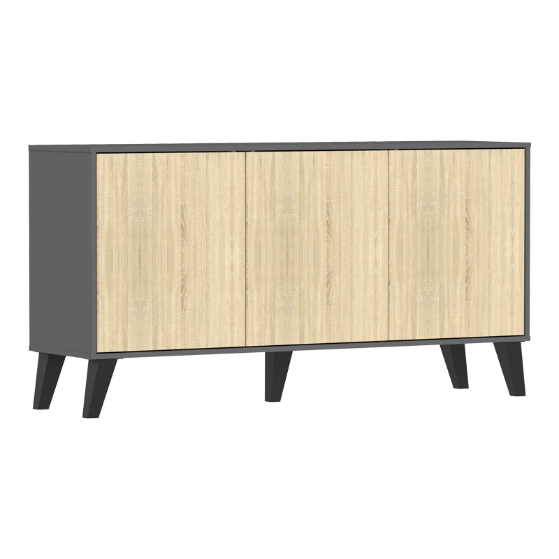 Consola Bufet Billie, Pal melaminat, 149x40x77 cm - Antracit-Sonoma