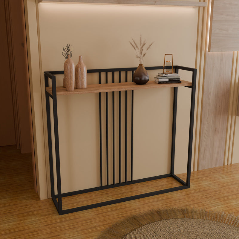 Consolă cu negru, Convida, Lemn, Stejar, 100x25x90 cm - Consolă cu negru, Convida, Lemn, Stejar, 100x25x90 cm - 321-000126