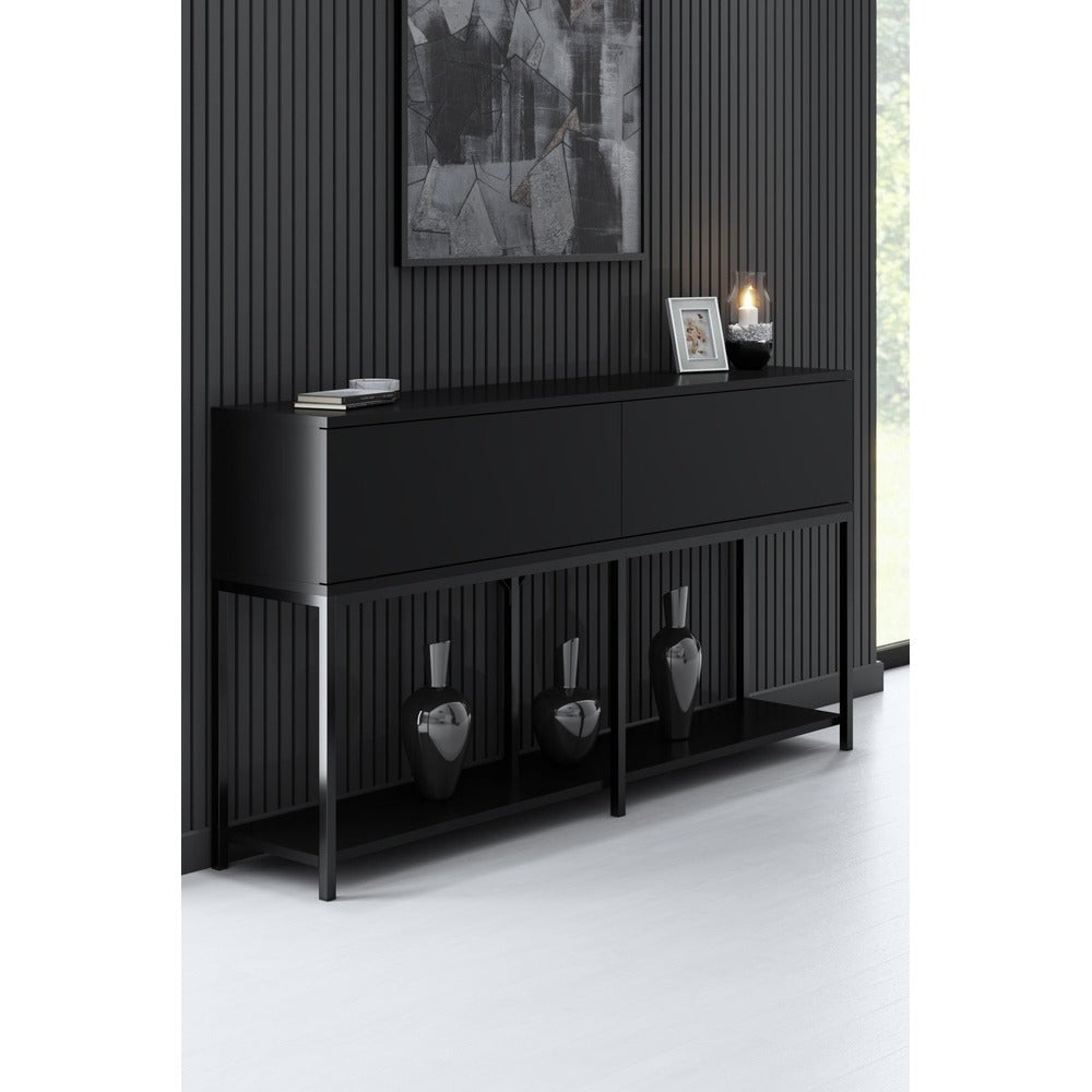 Consolă Furniture Lord, Negru - White Gold, 150x30 cm - Consolă Furniture Lord, Negru - White Gold, 150x30 cm