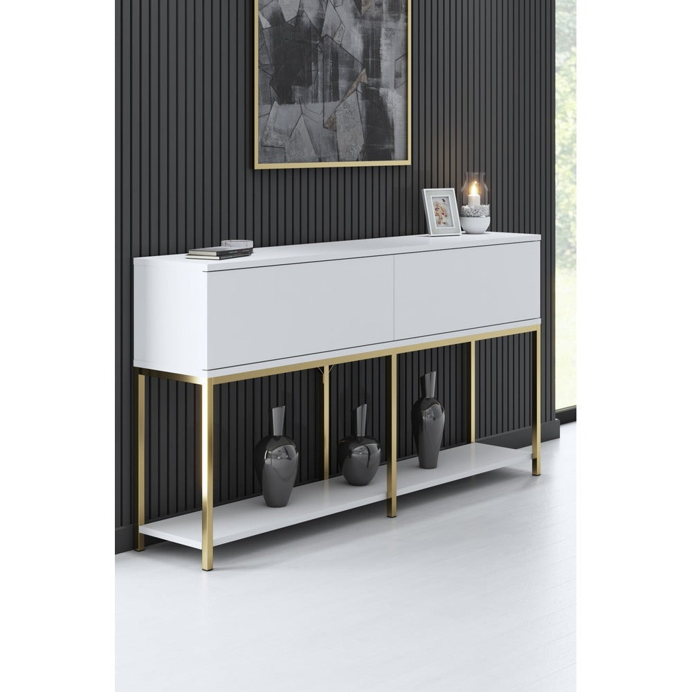 Consolă Furniture Lord, Negru - White Gold, 150x30 cm - Consolă Furniture Lord, Negru - White Gold, 150x30 cm - 618BLY1201