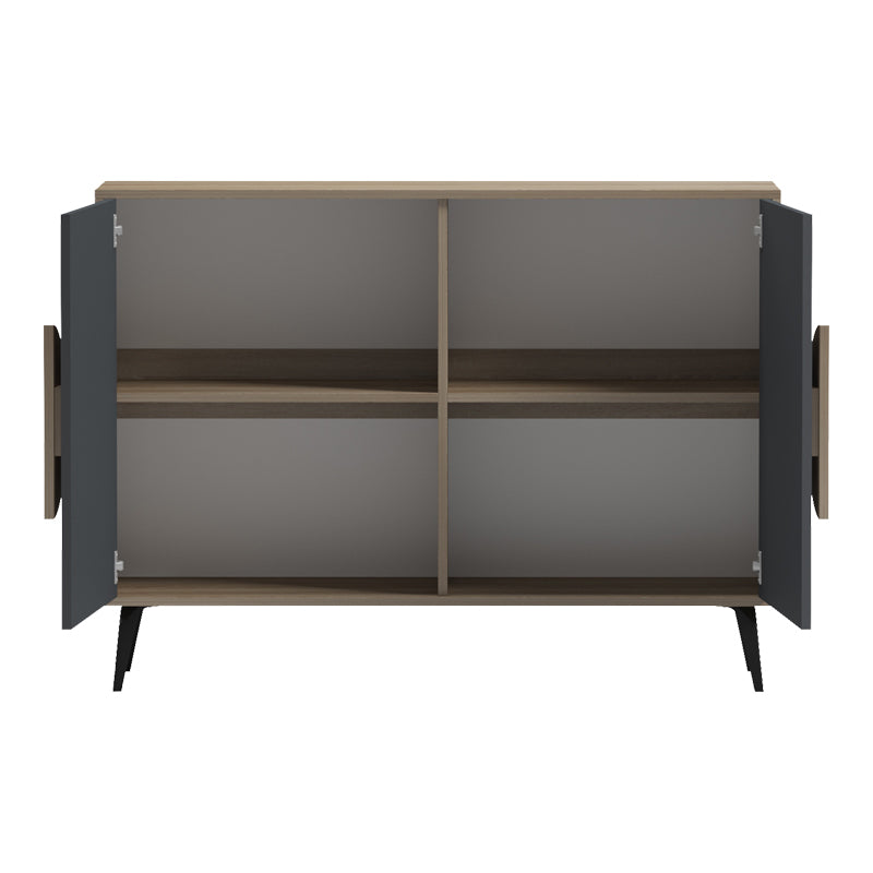 Consola Bufet Gora, Pal melaminat, 110x36x82 cm - Sonoma-Antracit