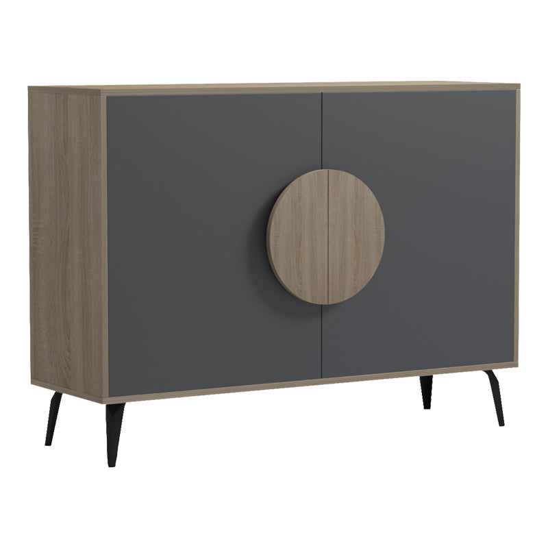 Consola Bufet Gora, Pal melaminat, 110x36x82 cm - Sonoma-Antracit