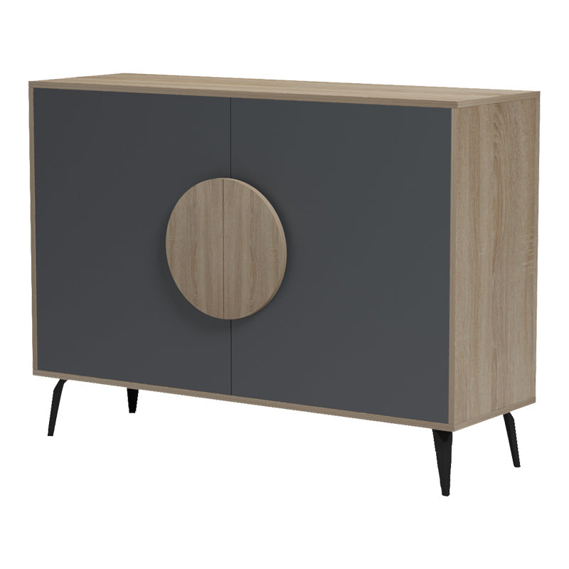 Consola Bufet Gora, Pal melaminat, 110x36x82 cm - Sonoma-Antracit