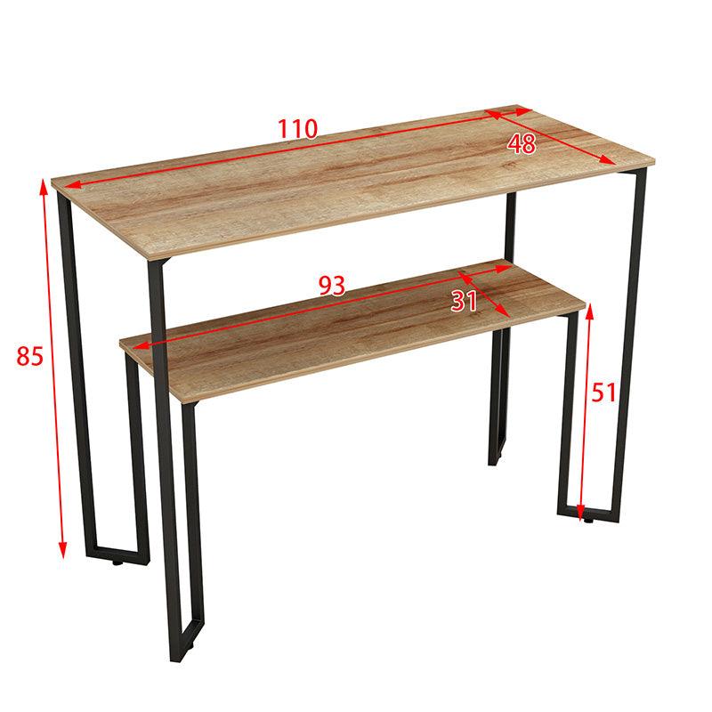 Consolă Homer, Natural - Gri, 110x48x85 cm - Gri