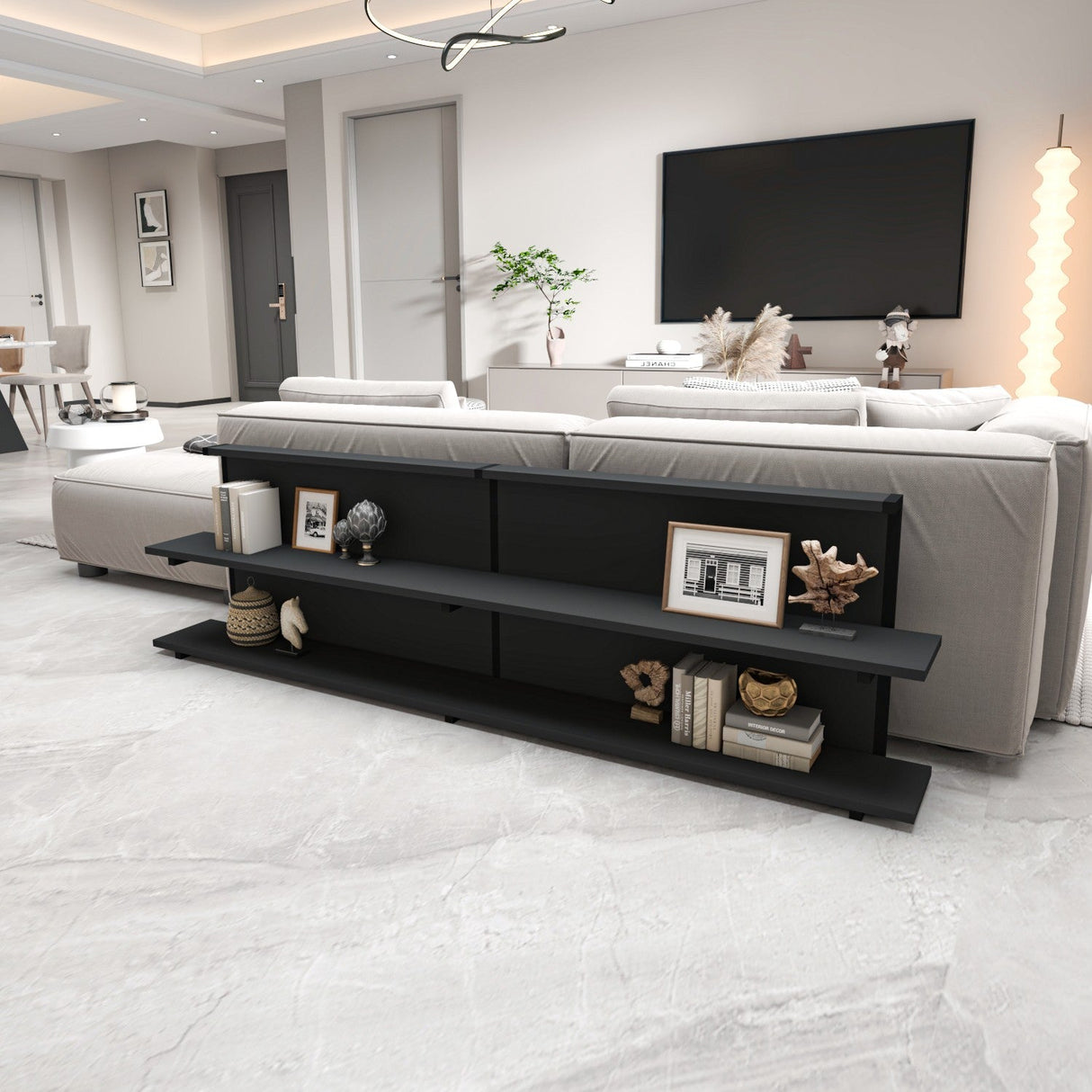 Consola Mela, 180x22 cm - Anthracite