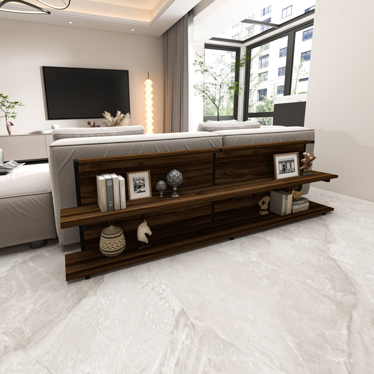 Consola Mela, 180x22 cm - Walnut