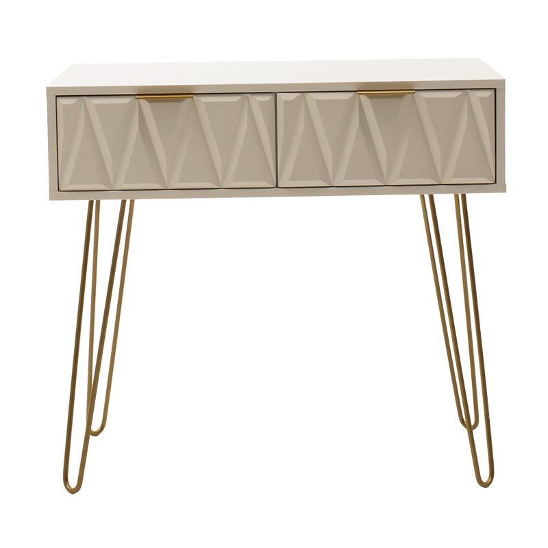 Consolă Model Isla, Alb/Auriu, 80x39x74 cm