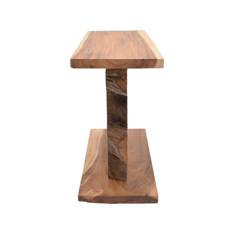 Consolă Nasiol, Lemn Teak, Natur, 120x40x75 cm