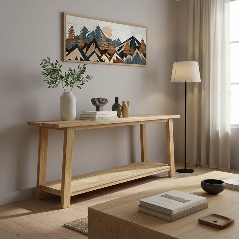 Consolă, Teak, Natur, 200x40x80 cm