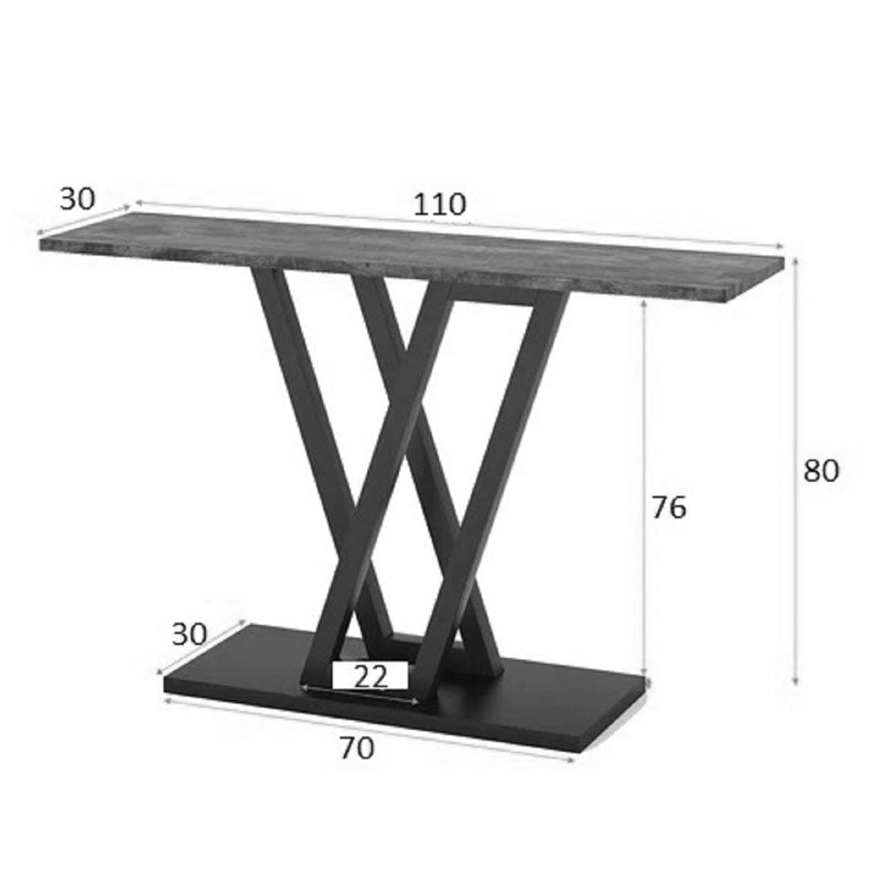 Consola Wirmo, Melamina si metal, 110x30x80 cm - Nuc-Negru