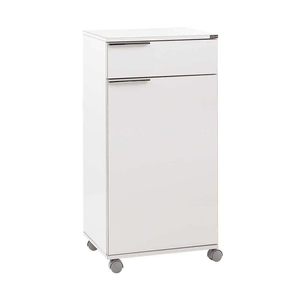 Corp Mobil ADR-411-PP-1 Home Collection® Diamond, cu usa, sertar si rotile, Alb, 50x100x40 cm