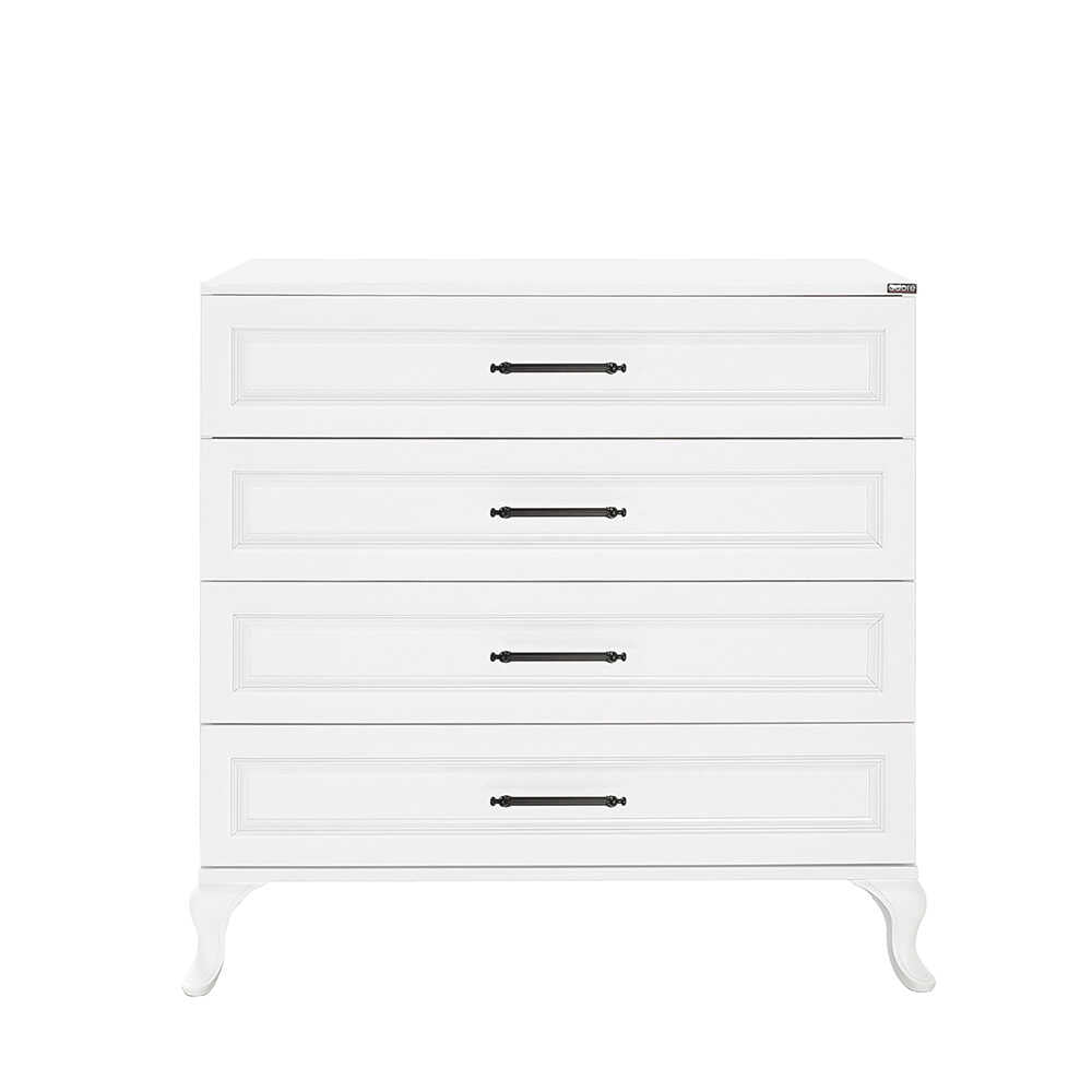 Comoda SFN-1004-DD-1 Home Collection® Country, 4 sertare, Alb, 90x89x45 cm