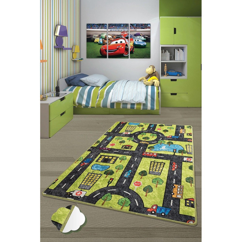 Covor de Copii Green City (diverse dimensiuni) - Verde