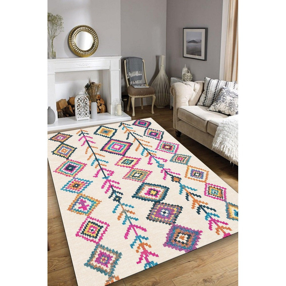 Covor de living / dormitor Bucovina, Lavabil, Antiderapant (diverse dimensiuni) - Multicolor