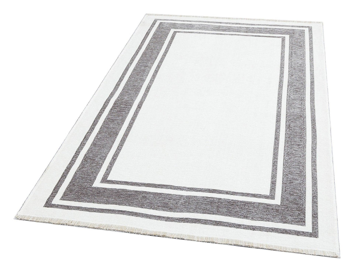 Covor de living / dormitor Maze Home Noa Reversibil, Lavabil, Gri - Alb (diverse dimensiuni), 115x180 cm - Covor Maze Home NOA, Reversibil, Grey White - Adorehome.ro - Covoare - Maze - NK 06 GREY WHITE _ 75*150