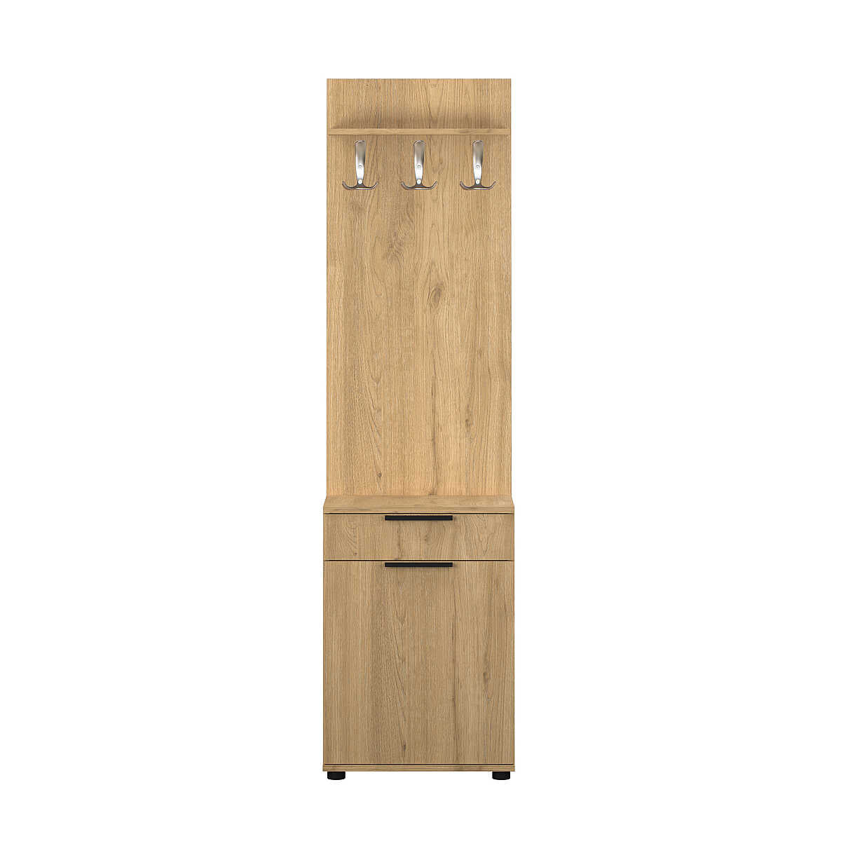 Cuier cu Pantofar PRT-511-BB-1 Home Collection® Porto Aero cu usa si sertar, Alb - Stejar, 52x187x36 cm - Stejar | SKU: PRT-511-FF-1