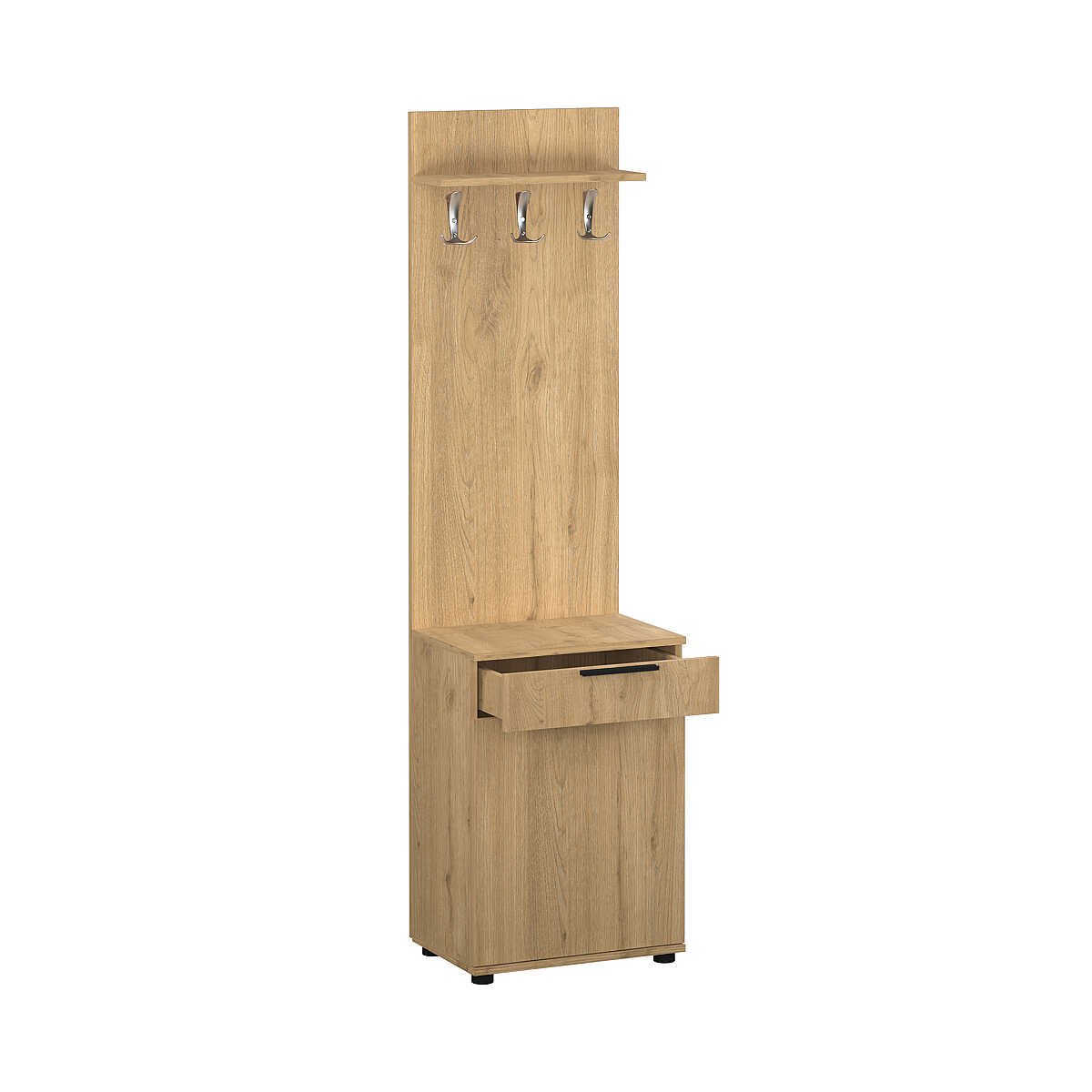 Cuier cu Pantofar PRT-511-BB-1 Home Collection® Porto Aero cu usa si sertar, Alb - Stejar, 52x187x36 cm - Stejar | SKU: PRT-511-FF-1