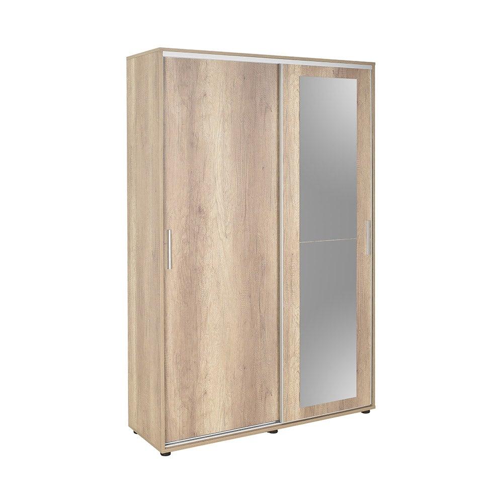 Cuier cu pantofar PRT-620-BB-3 Home Collection® Porto Maxi, 2 usi cu oglinda, 12 rafturi, capacitate 32 perechi incaltaminte, Alb - Natur, 120x187x40 cm - Natur | SKU: PRT-620-TT-3