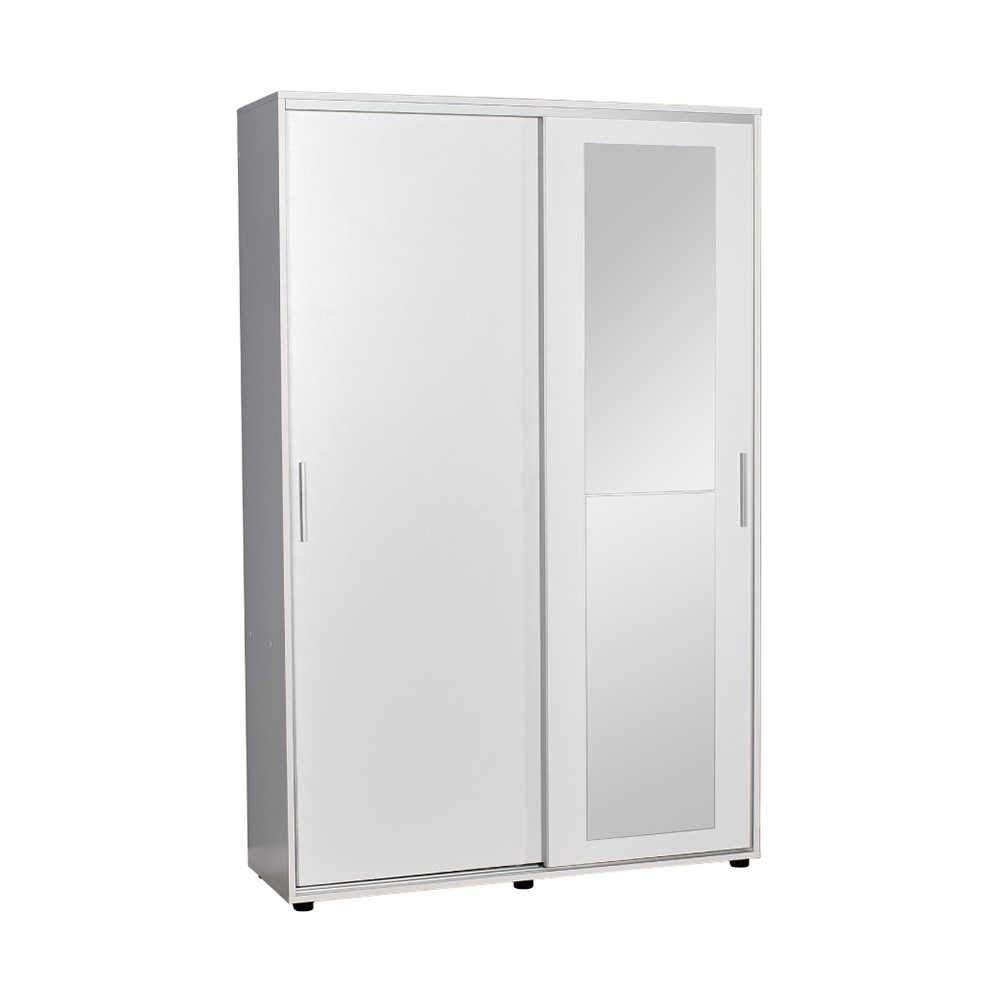 Cuier cu pantofar PRT-620-BB-3 Home Collection® Porto Maxi, 2 usi cu oglinda, 12 rafturi, capacitate 32 perechi incaltaminte, Alb - Natur, 120x187x40 cm - Alb | SKU: PRT-620-BB-3, PRT-620-TT-3