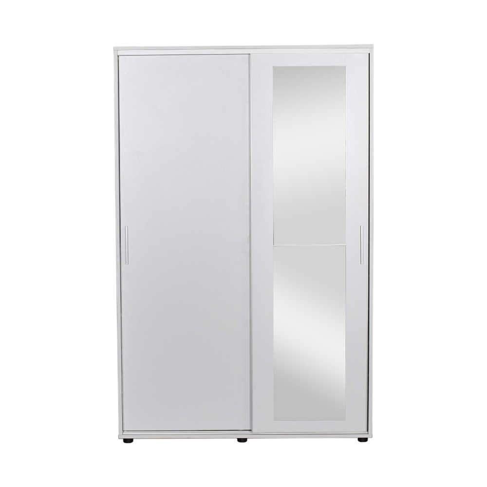 Cuier cu pantofar PRT-620-BB-3 Home Collection® Porto Maxi, 2 usi cu oglinda, 12 rafturi, capacitate 32 perechi incaltaminte, Alb - Natur, 120x187x40 cm - Alb | SKU: PRT-620-BB-3, PRT-620-TT-3