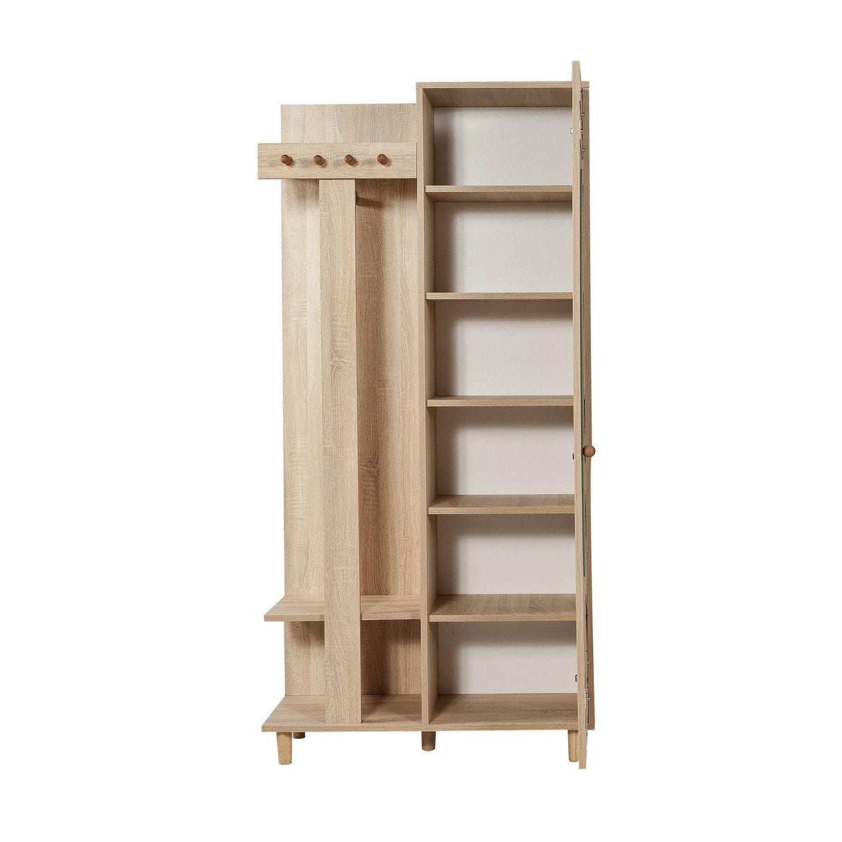 Cuier cu pantofar Garmanto 90 - 200 Hall Stand 2, Stejar Sonoma, 90x36x192 cm