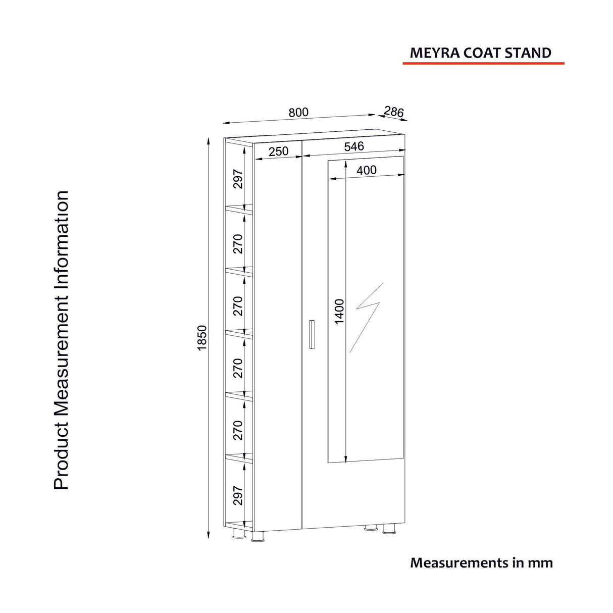 Cuier cu pantofar Meyra, Alb, 80x185x29 cm