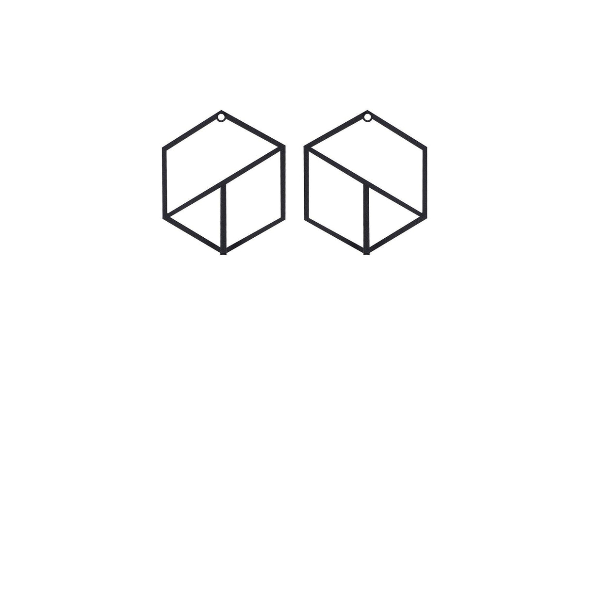 Cuier de hol metalic Geometric, Negru, 20x40 cm